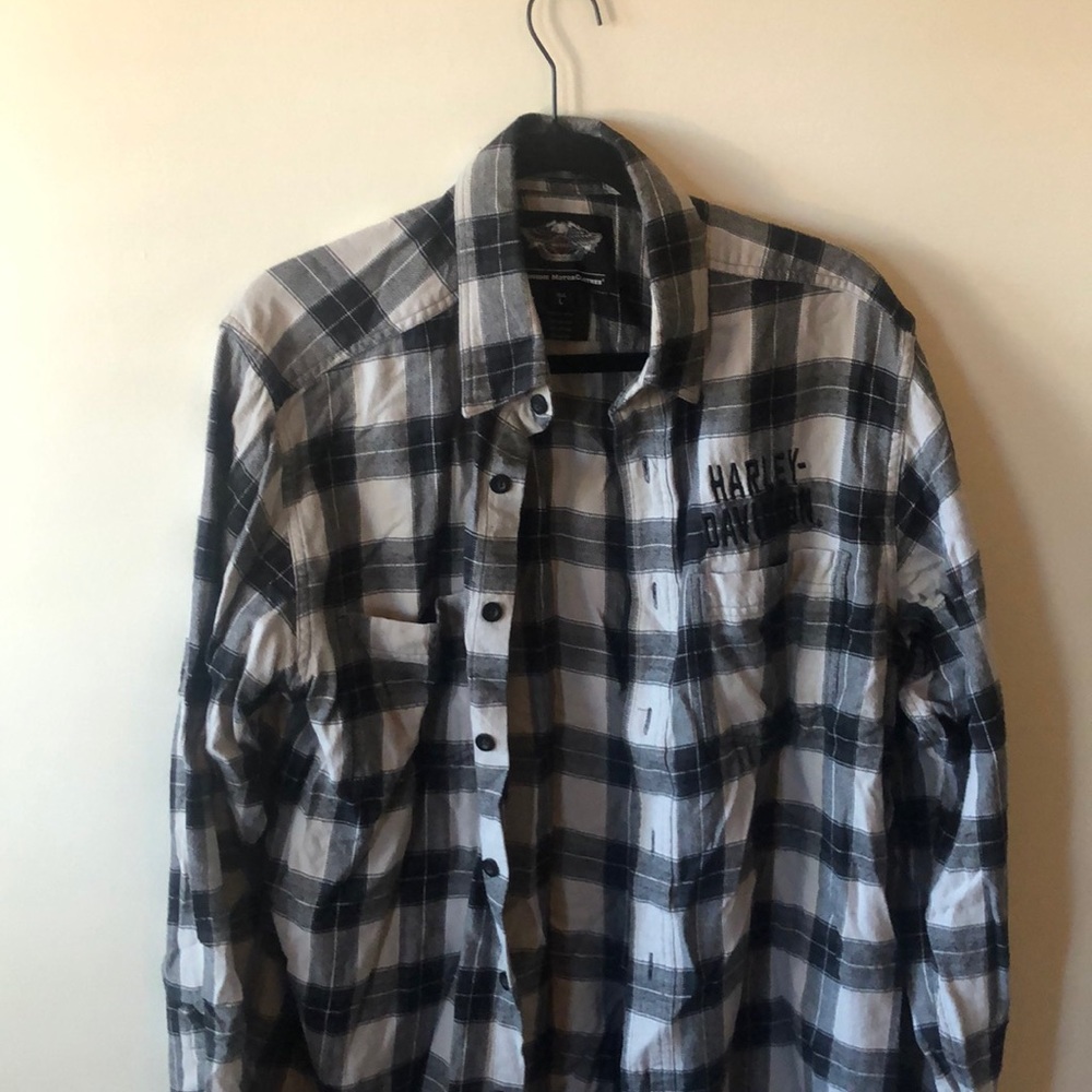 Harley-Davidson button down flannel shirt